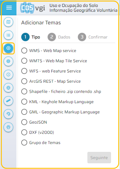 Menu Principal - Adicionar Temas